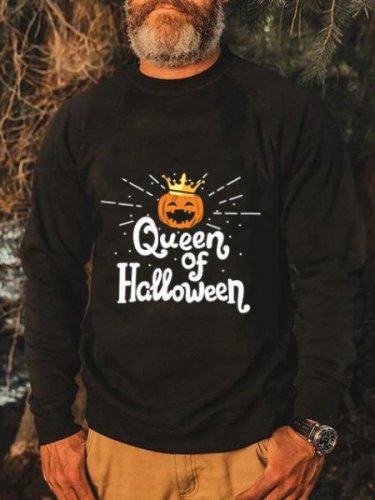 Casual Crew Neck Halloween Printed Men's Fashion Sweatshirt