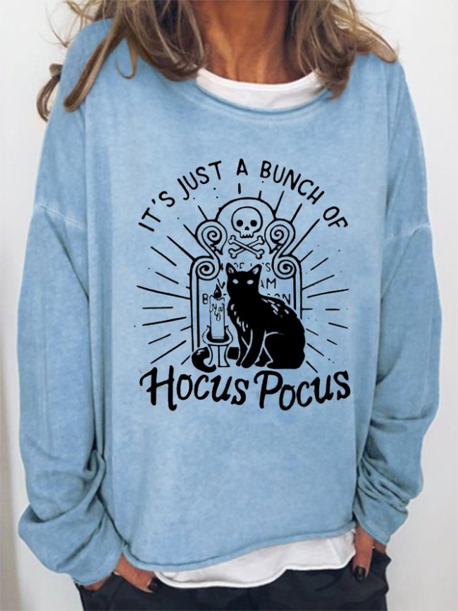 Hocus Pocus Women Funny Halloween Graphic Sweatshirt