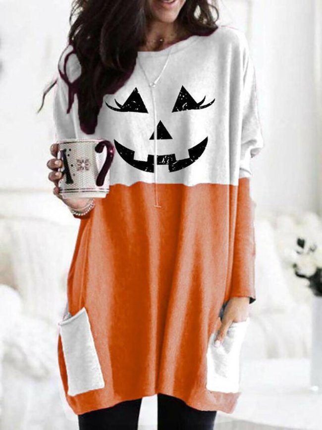 Women's Halloween Fun Printed Casual Long Sleeve T-Shirt