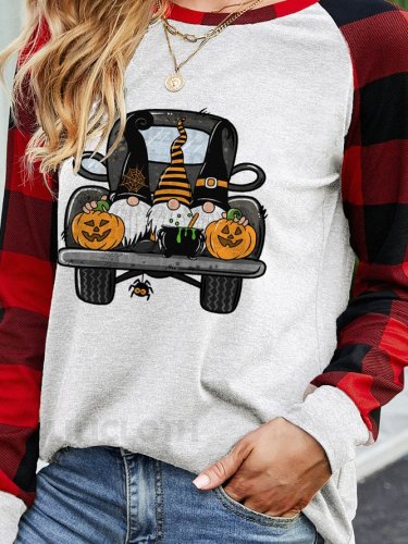Halloween Truck  Graphic Long Sleeve Casual Sweatshirt