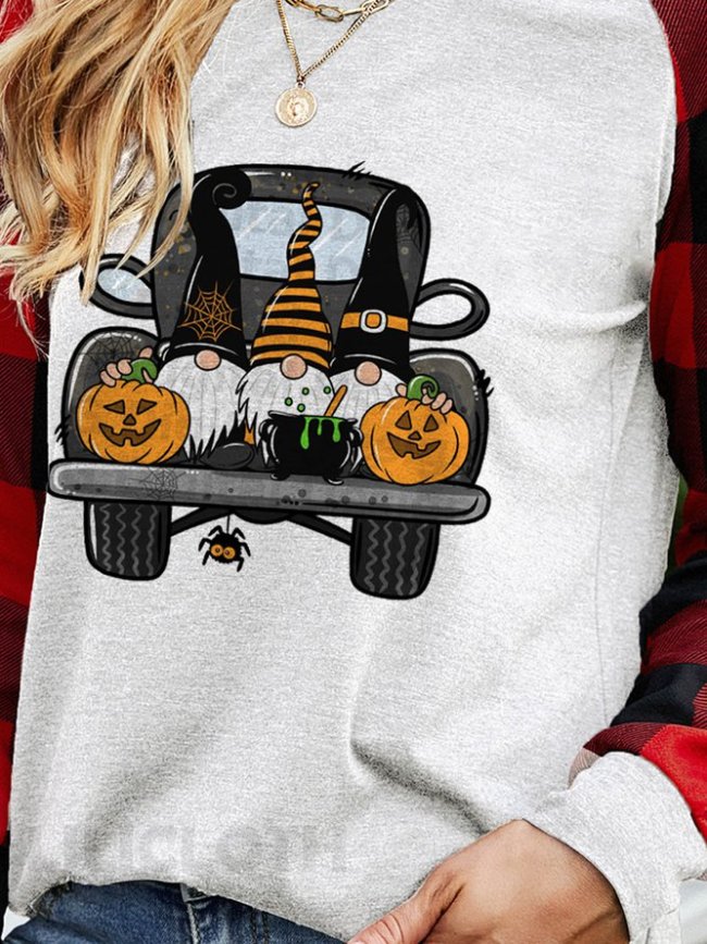 Halloween Truck  Graphic Long Sleeve Casual Sweatshirt