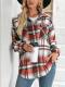 Checked Pattern Flap Chest Pocket Button Fastening Plaid Jacket Coat
