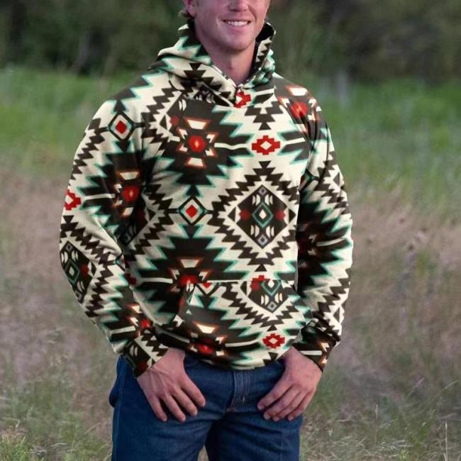 Aztec Hoodies Long Sleeve Men