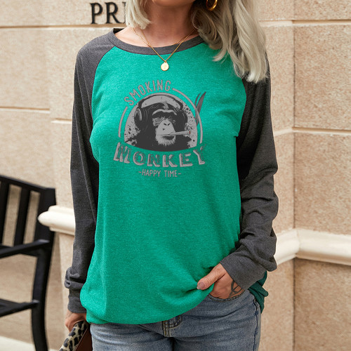 The Big Lebowski Smoking Monkey Women's Long Sleeve Sweatshirt