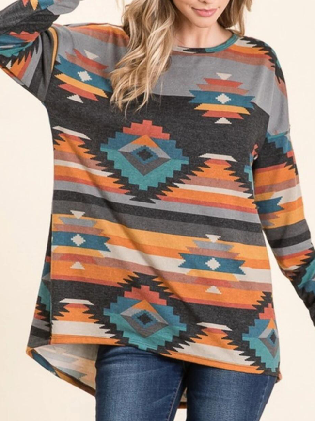 Aztec Women's Casual Long Sleeve Hoodie