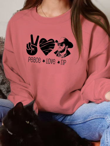 Peace Love Rip Pattern Print Women's Pullover Sweatshirt