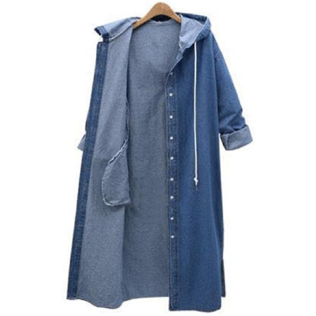 Fashion Casual Long Sleeve Hoodie Denim Coat