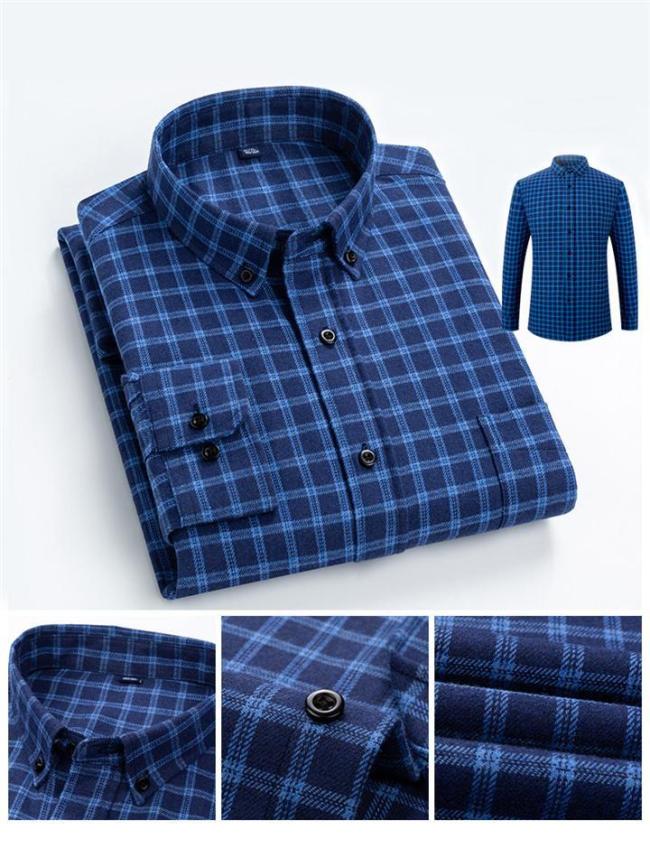 Mens Classic Plaid Long Sleeve Shirts