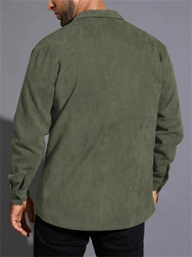 Men's Long Sleeve Casual Chest Pocket Lapel Jacket