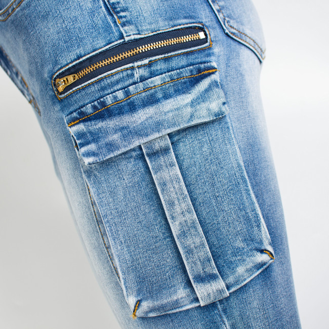 Korean Summer panties Basic Women Skinny Fit Cargo Pants Fake Zipper Slim Fit Jeans For Ladies