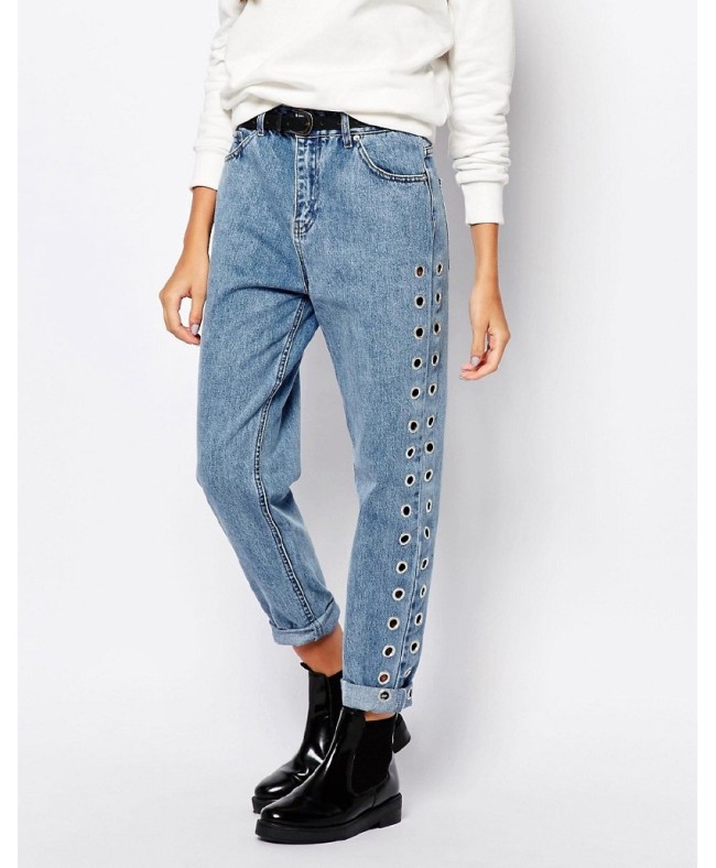 Plus Size XS-3XL Fashion Women Denim Jeans Pants BF Style High Waist Loose Straight Trousers Female Cotton Denim Pants