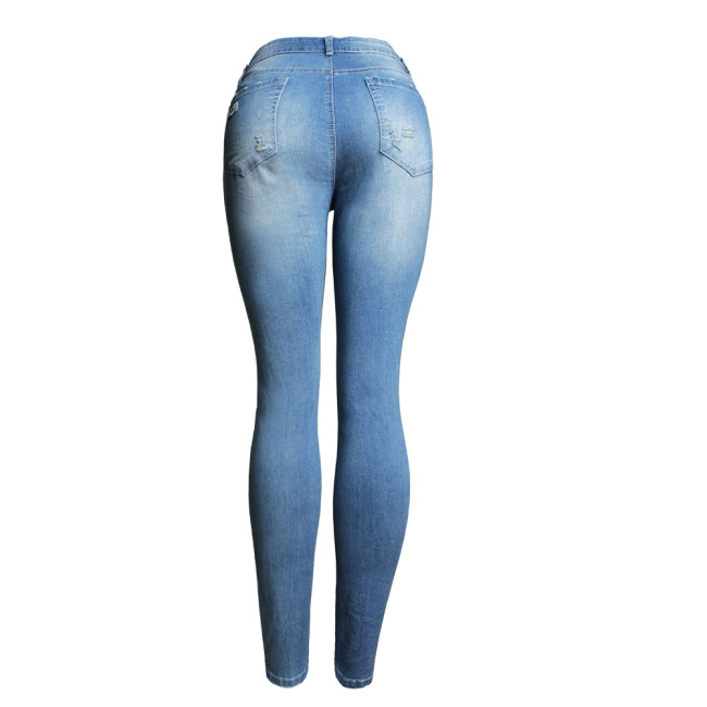 Women's Jeans Autumn New High-waisted Body Holes Women's Trousers Pencil Pants