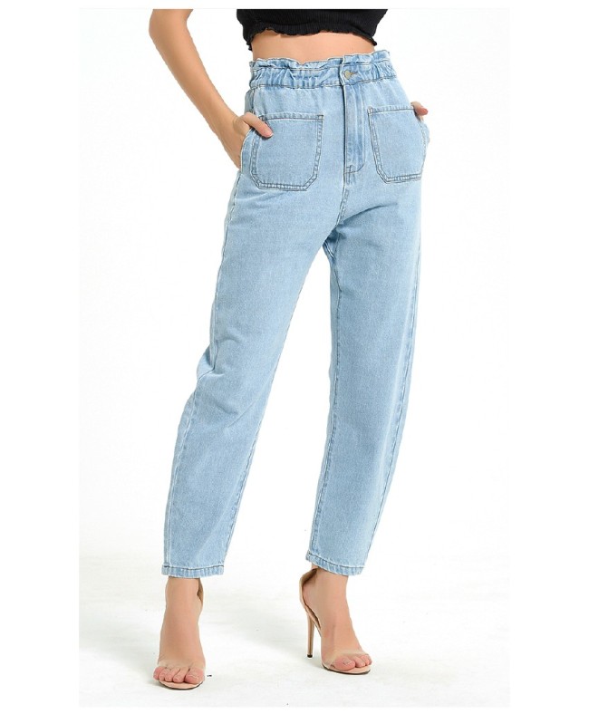 Mom Jeans Elastic Waist Jeans Cowgirl