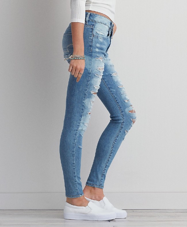 Women's Jeans Autumn New High-waisted Body Holes Women's Trousers Pencil Pants