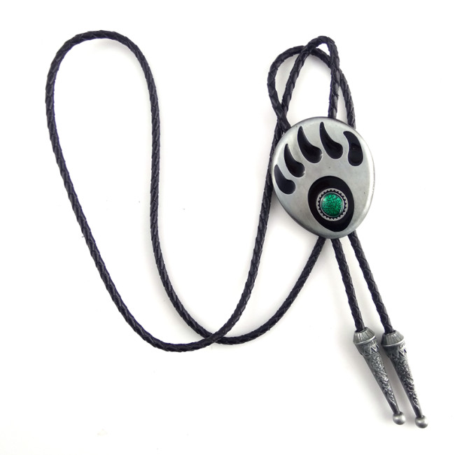 Indian Bear Claw Bolo Tie Turquoise Color Bolo Tie For Cowboy West Tie For Men and Women