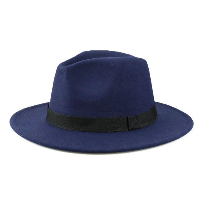 Classic Felt Cap Men Spring Jazz Hats Large Brim Tea Party Fedora Lady Church Caps Vintage Capeline Feutre Laine