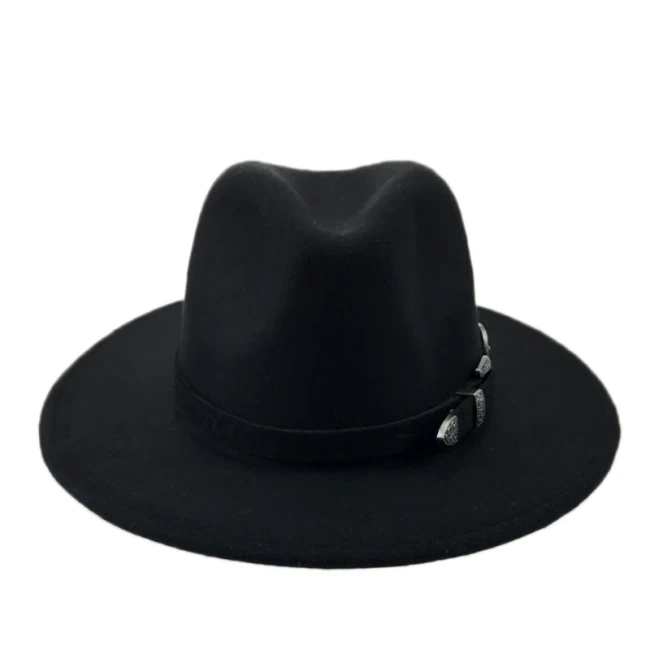 Special Felt Hat Men Fedora Hats with Belt Women Vintage Trilby Caps Wool Fedora Warm Jazz Hat Chapeau Femme feutre