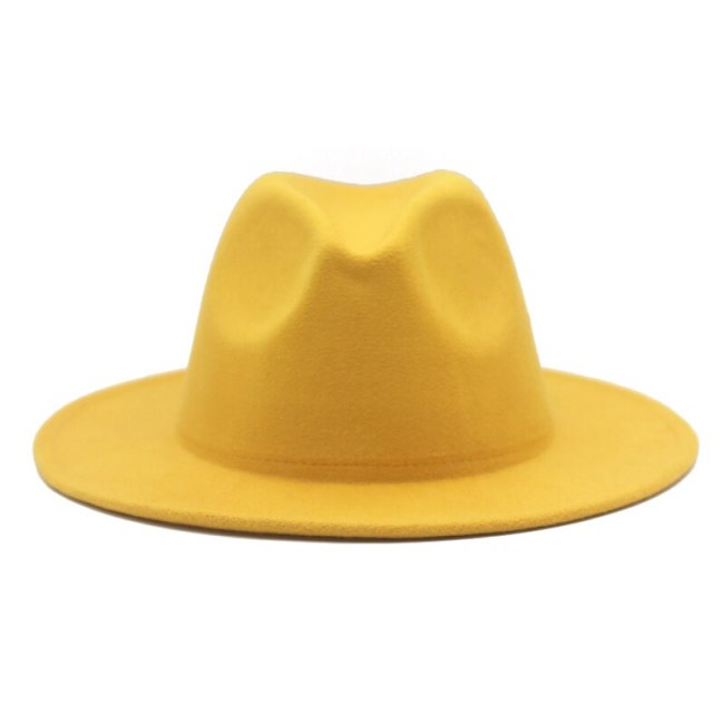 Classic Fedora Hat for Women Men Wide Plat Brim Panama Jazz Cap 21 Colors Vintage Trilby Hat