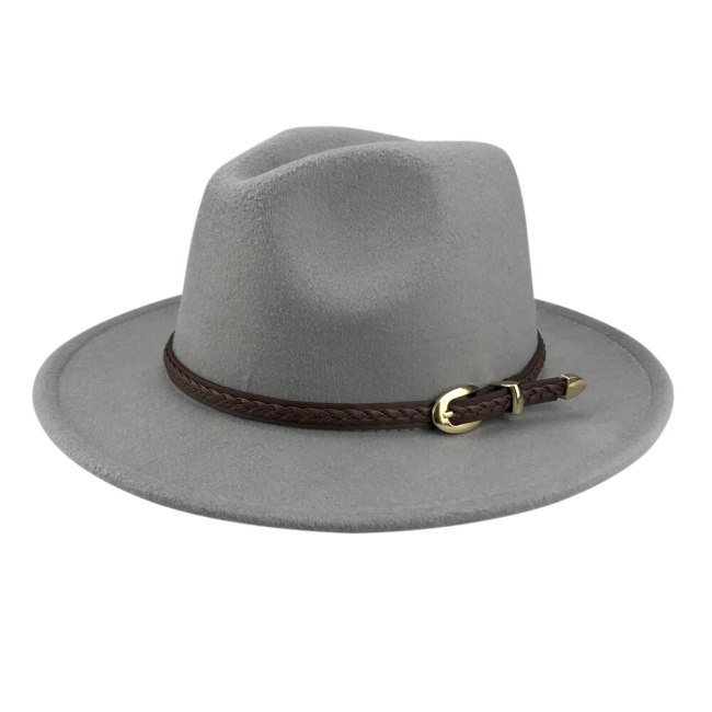 Classic Fedora cap for Men Flat Brim Panama Hats Women Vintage Trilby Caps White Color Felt Cap Chapeu Fedora