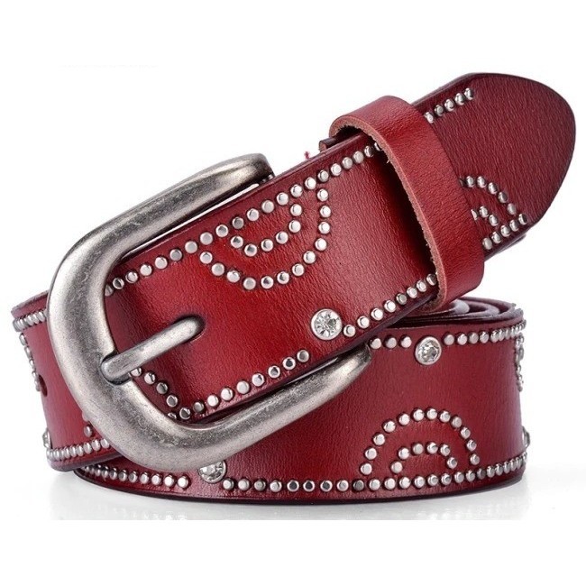 Cowboy Style Fashion Luxury Designer Belts Rivet belt Women High Quality Genuine Leather Belt Vintage Women Belt For Jeans