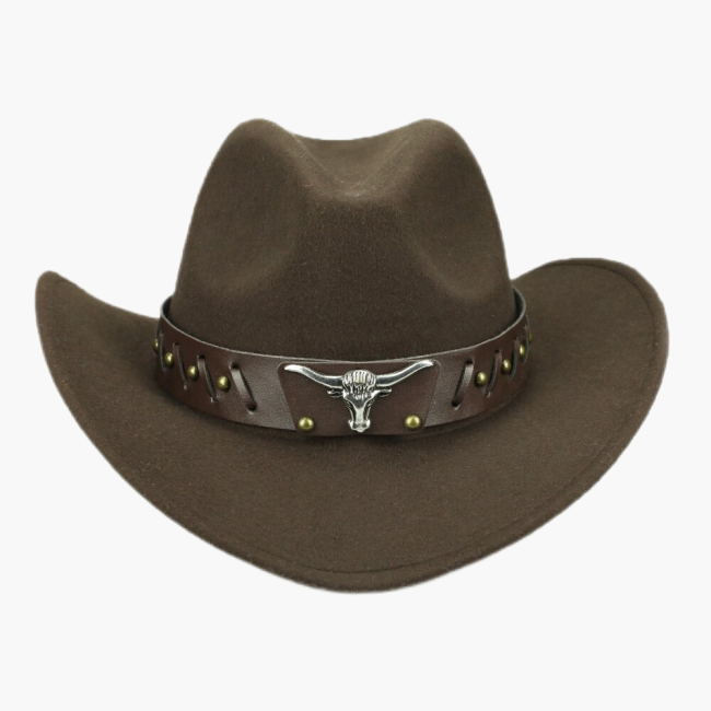 PU Leather Belt Bull Cowboy Cap Cotton Warm Trilby Fedora Men Women Wide Brim Jazz Hat Chapeu de Vaqueiro