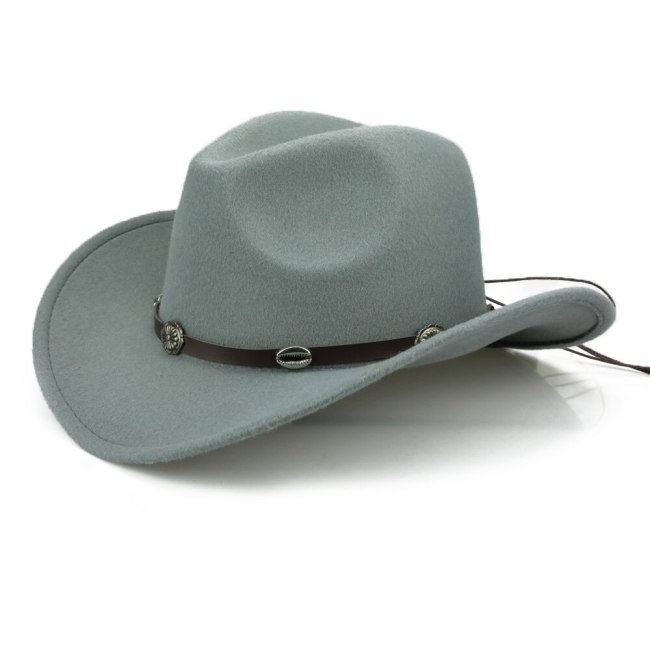 Cowgirl Hats With PU Leather Belt Winter Autumn Jazz Panama Caps Men Western Cappello Cowboy Chapeu Indiana Jones