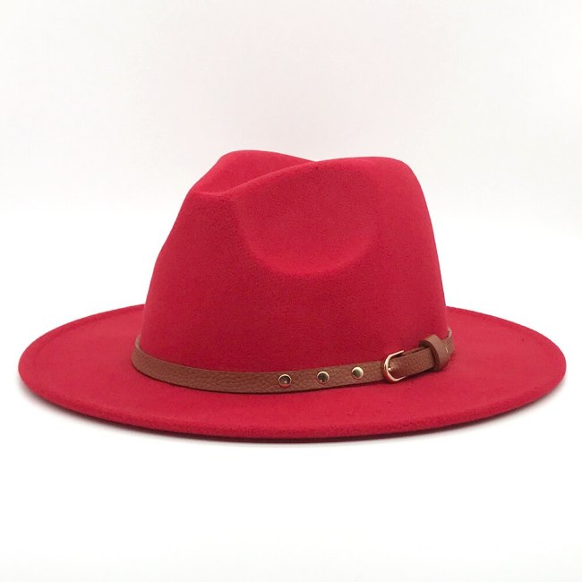 New Fedora Hat for Men Winter Autumn Womens Felt Hats Wide Brim Jazz Panama Retro Trilby Caps Sombrero Fedora Hombre