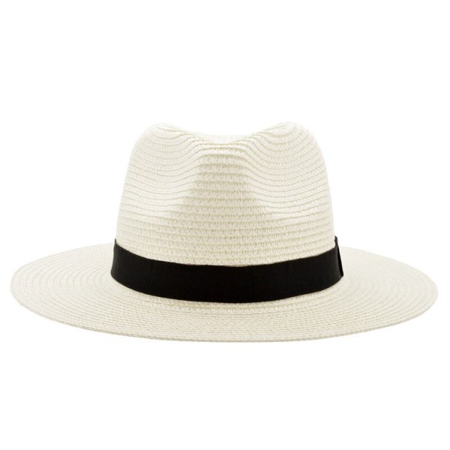 Wide Brim Summer Fedora Jazz Cap Straw Panama Hats For Men Straw Sun Hats Women Beach CAPS Couple Sun Visor Hats Chapeu