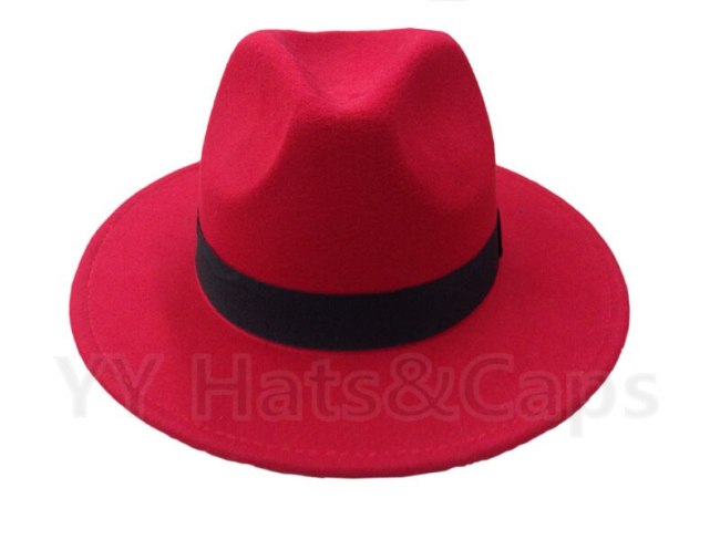 Men's Wool Felt Snap Brim Hat Trilby Women Vintage Wool Panama Fedora Cloche Cap Wool Felt Jazz Hats 14 colors