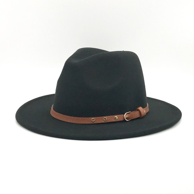 New Fedora Hat for Men Winter Autumn Womens Felt Hats Wide Brim Jazz Panama Retro Trilby Caps Sombrero Fedora Hombre