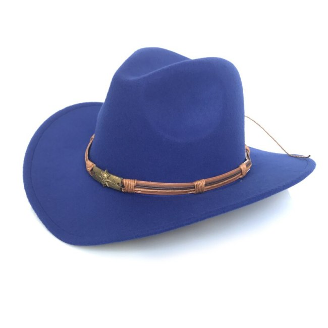 Chapeu Western Cowboy Hat With Pirate Belt Gentleman Jazz Sombrero Hombre Cap Women Winter Panama Felt Cap Trilby Hat