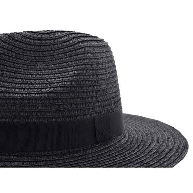 Black Panama Hats For Men Straw Sun Hats Women Beach CAPS Couple Sun Visor Hats Wide Brim Summer Fedora Jazz Cap Chapeu