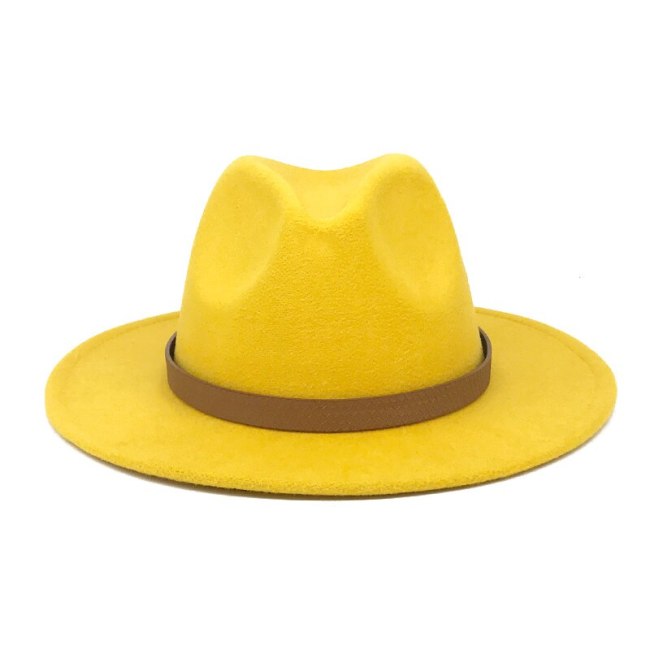 Classic Fedora Cap for Women Autumn Felt Hats Wide Brim Men Tassic Belt Panama Jazz Caps 21 Colors Trilby Hat