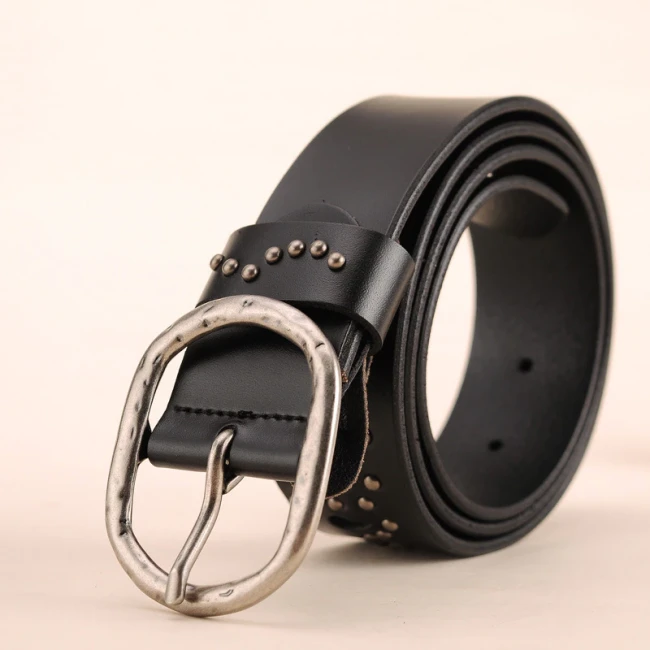 Cowboy Style New Punk Style Metal Rivet Belts for Women High Quality Cummerbund Wide Irregular Pin Buckle Female Strap Dress Accessories