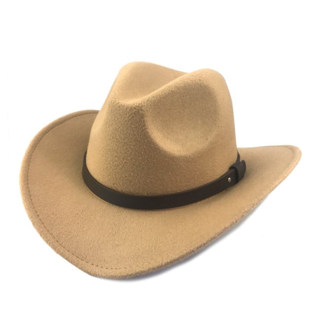 Retro Cowboy Cap Men Autumn Winter Trilby Hats Women Western Cowgirls Jazz Caps Crimping Brim Chapeau Homme