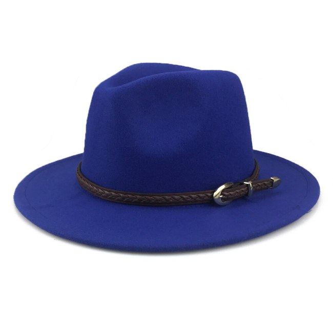 Classic Fedora cap for Men Flat Brim Panama Hats Women Vintage Trilby Caps White Color Felt Cap Chapeu Fedora