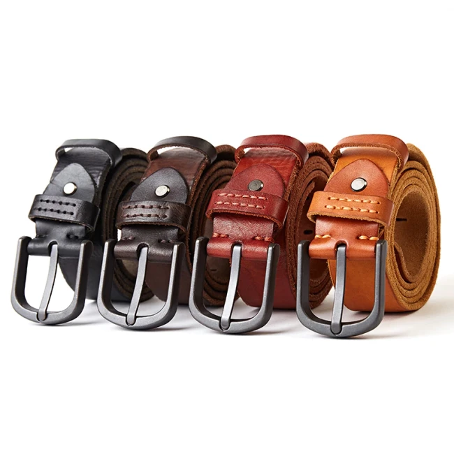 Western Style Top Genuine Leather Belts Men Luxury Brand Designer High Quality Military Strap Male Wide Pin Buckle For Jeans