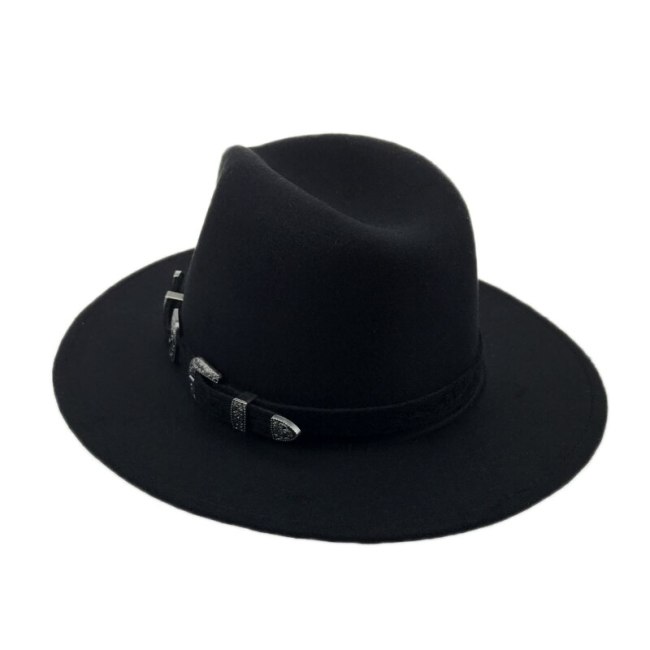 Special Felt Hat Men Fedora Hats with Belt Women Vintage Trilby Caps Wool Fedora Warm Jazz Hat Chapeau Femme feutre