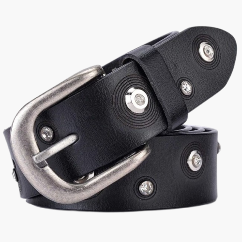 Cowboy Style Genuine leather stylish womens Retro cool Round rivet ladies waistband Europe and the United States wind belt for jeans