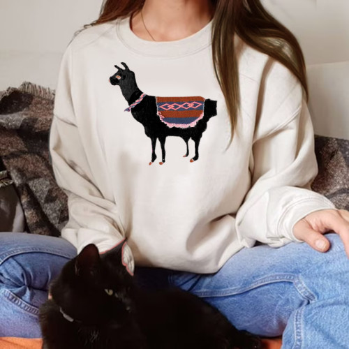 Casual Cowboy Style Women's Sheep Pattern Pullover