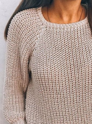 Wool/Knitting Loosen Plain Women Solid Sweater