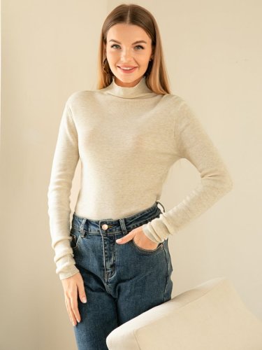 Casual Vintage Women Solid Sweater