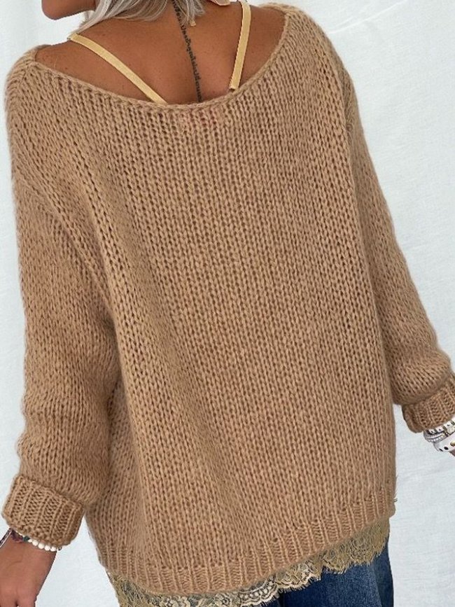 Acrylic Plain Women Solid Sweater