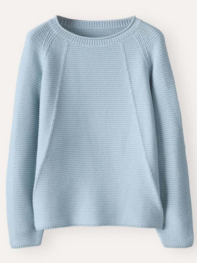 Wool/Knitting Raglan Sleeve Women Solid Sweater