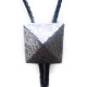 Plated silver polo tie bolo pyramid forged texture