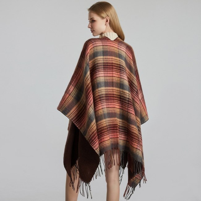Warm Womens Scarf Poncho Cape Poncho Blanket Cloak Wrap Shawl Coat Autumn Outdoor