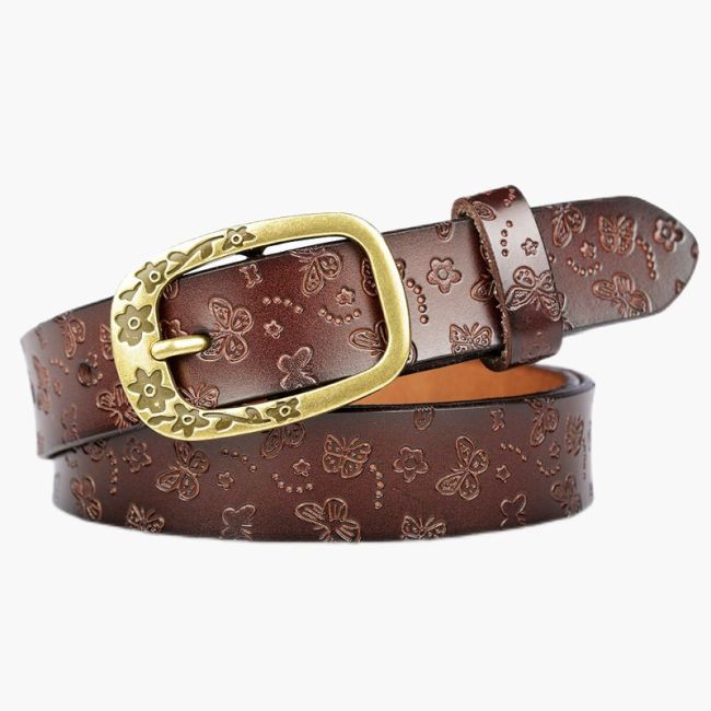 Personality butterfly embolady real cowhide casual belt students versatile leather decorative belt with jeans