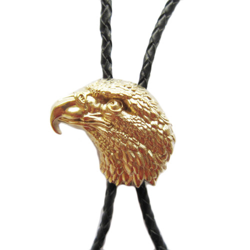Gilted Classic Western style Polo tie with the Golden Eagle Head item