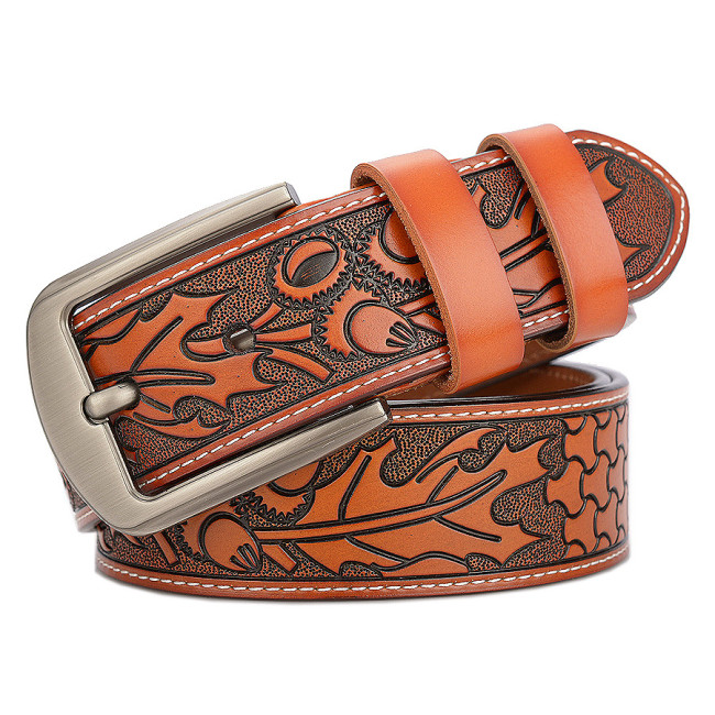 Personality carving craft men's belt fashion jeans belt men's leather belt