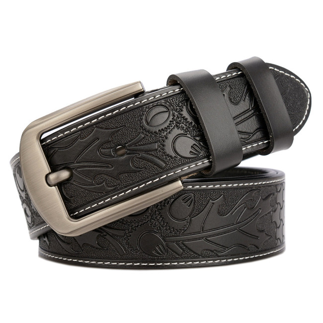 Personality carving craft men's belt fashion jeans belt men's leather belt